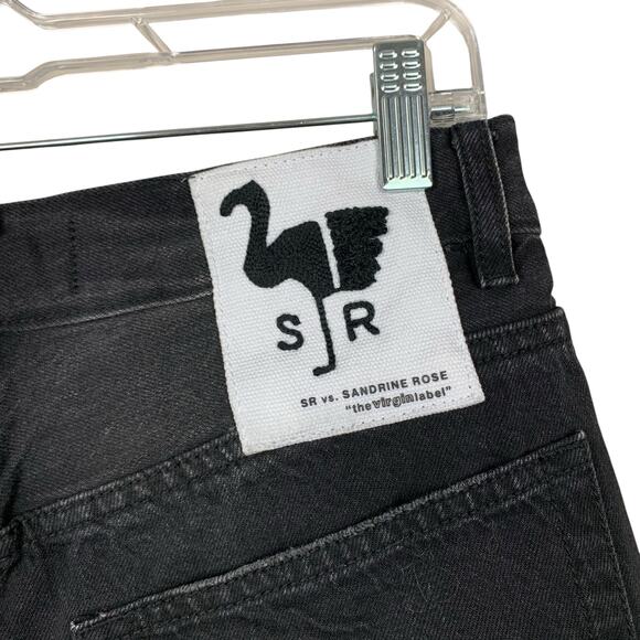 Sandrine Rose x Free People Jean Shorts Black High Rise Distressed Women's 26 - Picture 6 of 10